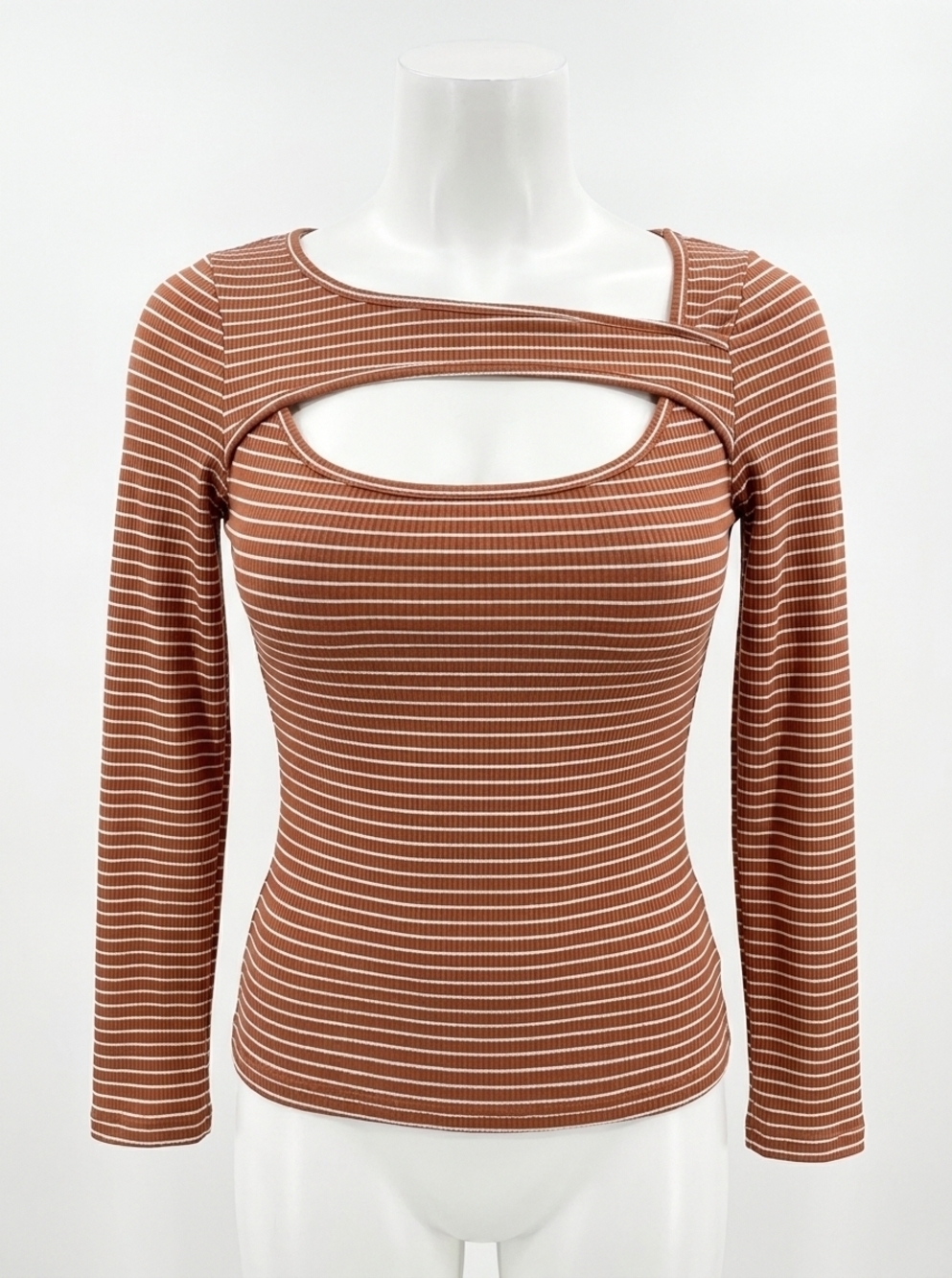 NEW LE LIS leo cut out bodysuit in rust